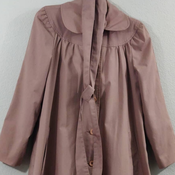 Women's Mauve Pink Trench Coat / Size: 10 - Picture 5 of 8